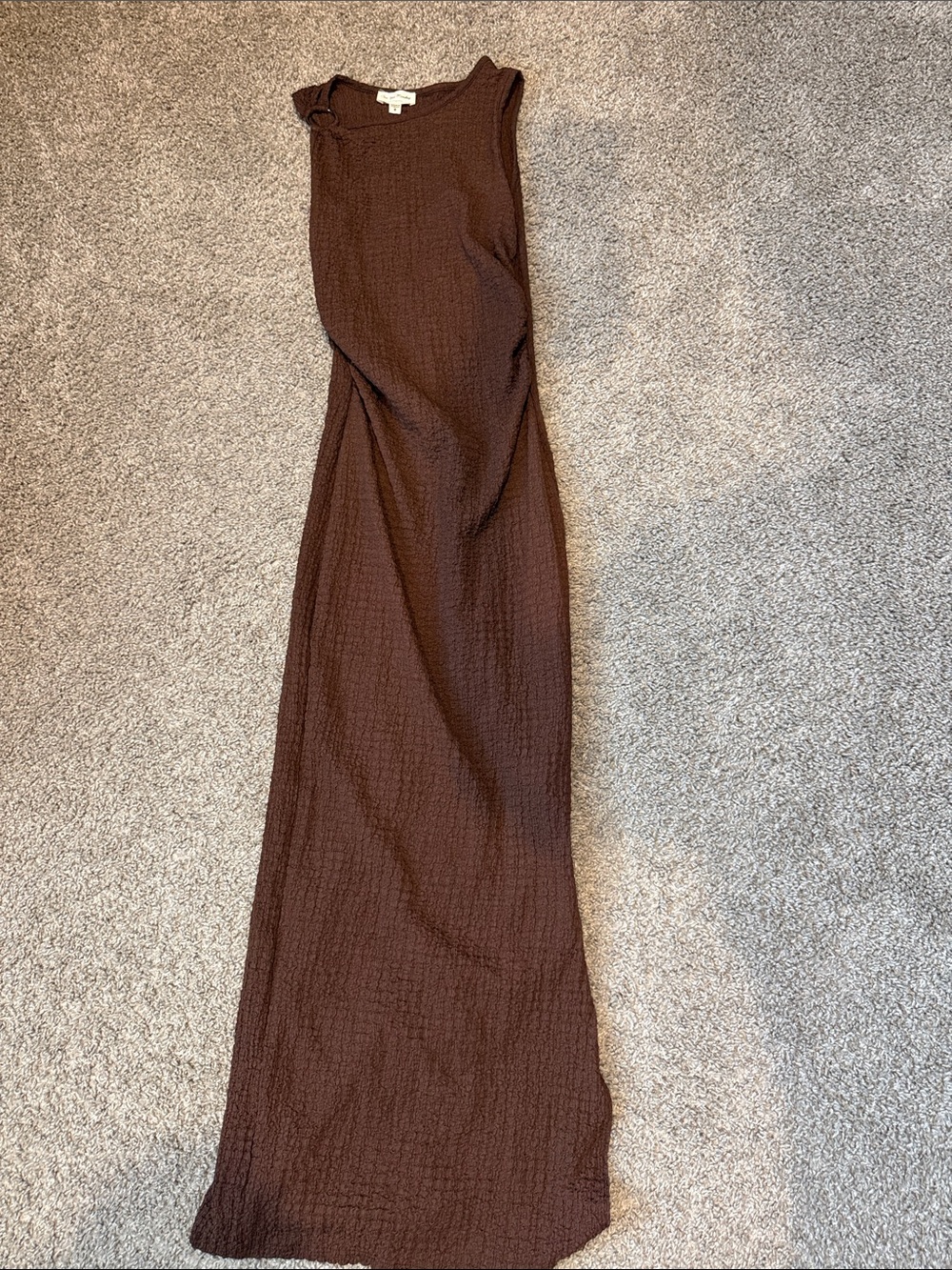Sleeveless Brown Maxi Dress